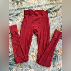 Skims Cotton Rib Leggings Pants Red Maroon Size XS